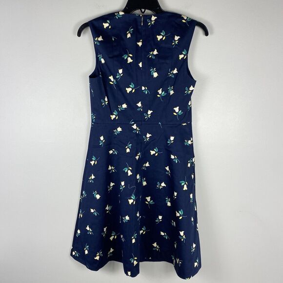 Draper James Navy Blue Love Circle Dress Sz 2 XS A-Line Floral Sleeveless - Picture 5 of 6